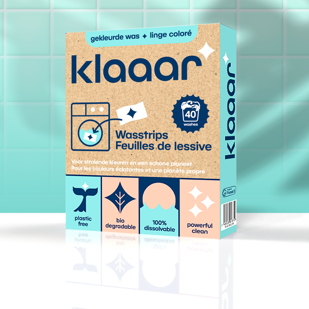 Feuilles de lessive KLAAAR (40 lessives) pour vêtements de couleur –